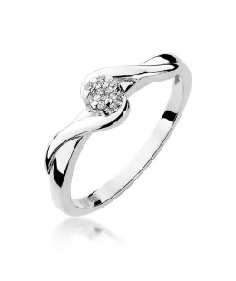 Diamond ring white gold 0.04ct