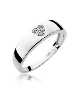 Złoty pierścionek z diamentem Białe złoto EW-64 0,03ct