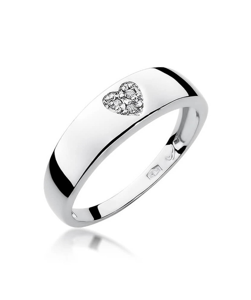 Złoty pierścionek z diamentem Białe złoto EW-64 0,03ct