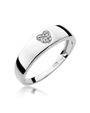 Złoty pierścionek z diamentem Białe złoto EW-64 0,03ct