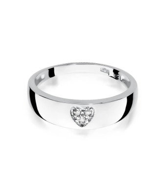Złoty pierścionek z diamentem Białe złoto EW-64 0,03ct