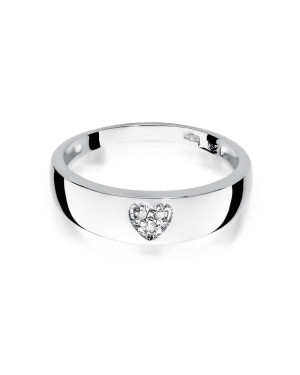 Gold ring with diamond White gold EW-64 0.03ct