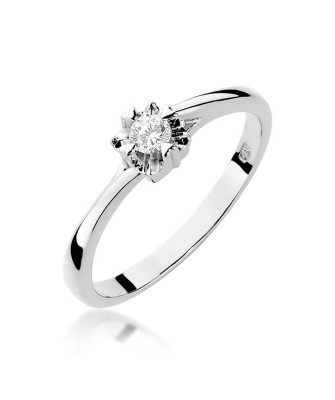 Engagement ring diamond white gold 0.10ct