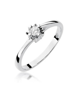 Engagement ring diamond white gold 0.10ct