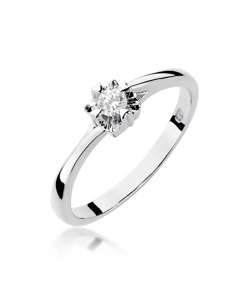 Engagement ring diamond white gold 0.10ct