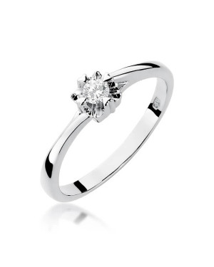 Engagement ring diamond white gold 0.10ct