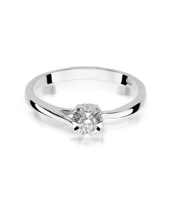 Engagement ring diamond white gold 0.10ct