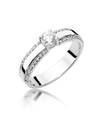 Złoty pierścionek z diamentem Białe złoto EW-356 0,45ct