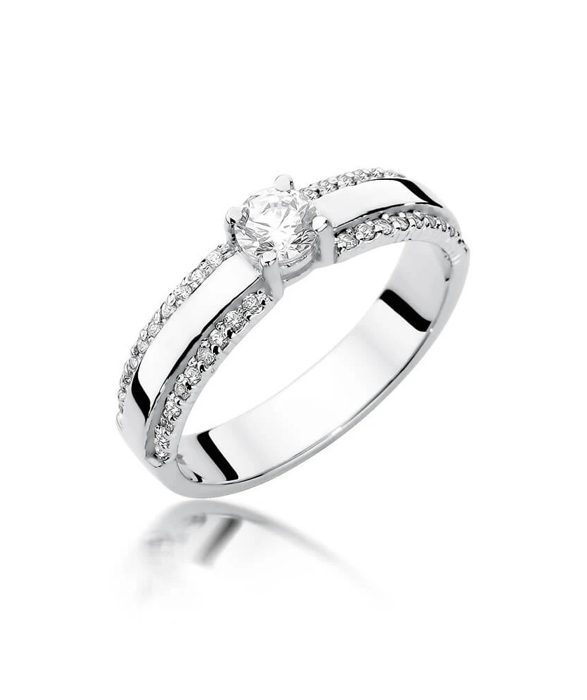 Gold ring with diamond White gold EW-356 0.45ct