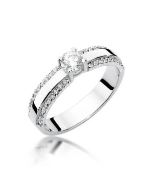 Złoty pierścionek z diamentem Białe złoto EW-356 0,45ct