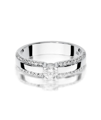 Złoty pierścionek z diamentem Białe złoto EW-356 0,45ct