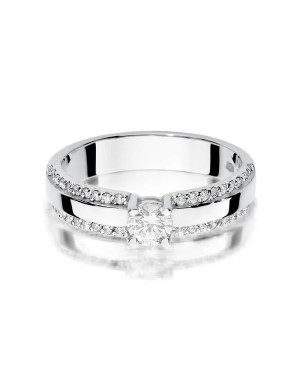 Złoty pierścionek z diamentem Białe złoto EW-356 0,45ct
