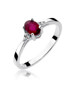 Gold ring with ruby white gold