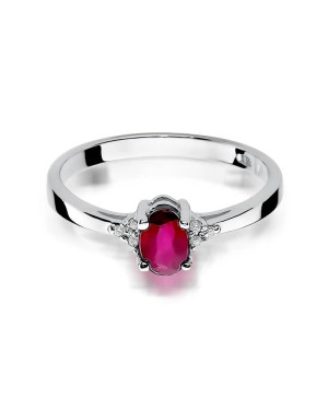 Gold ring with ruby white gold