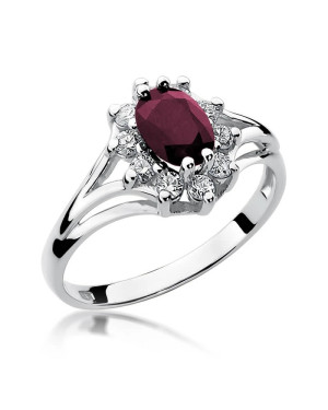 Ruby ring white gold 1.00ct