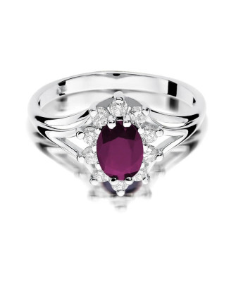 Ruby ring white gold 1.00ct