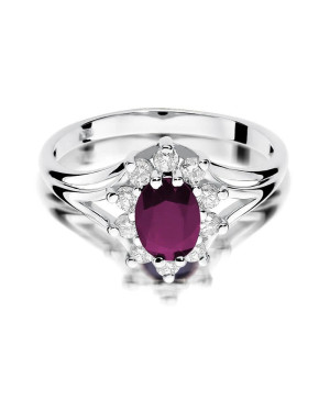 Ruby ring white gold 1.00ct