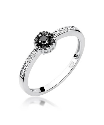 Ring with black diamond white gold