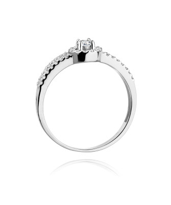 Pierścionek z diamentami białe złoto 0,31ct