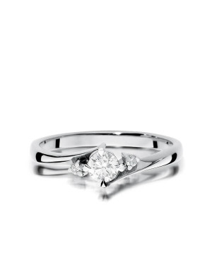 Złoty pierścionek z diamentem Białe złoto EW-346b 0,28ct
