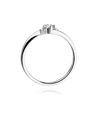 Złoty pierścionek z diamentem Białe złoto EW-346b 0,28ct