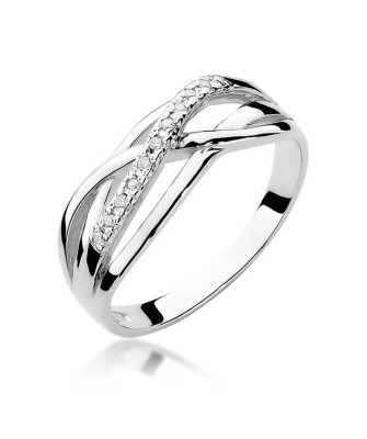 Gold ring with diamonds white gold 0.10ct