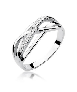Gold ring with diamonds white gold 0.10ct