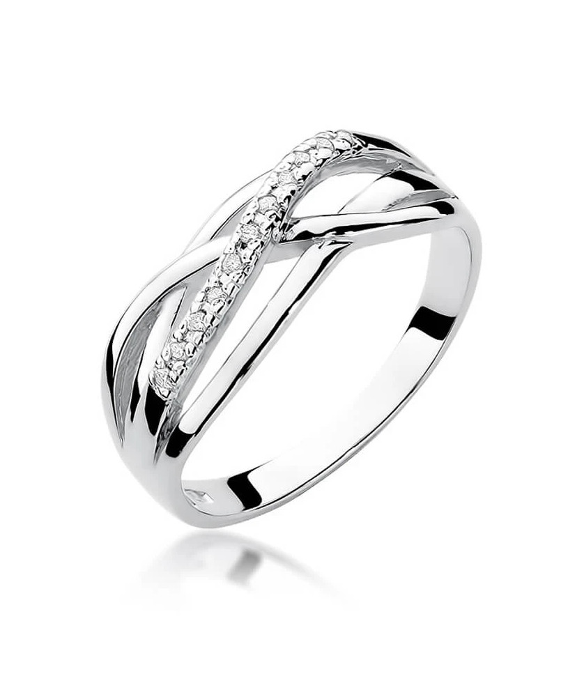 Gold ring with diamonds white gold 0.10ct