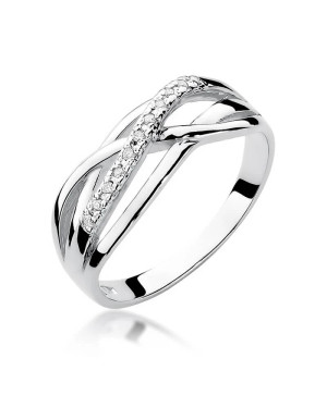 Gold ring with diamonds white gold 0.10ct