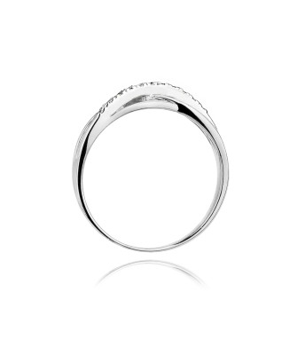 Gold ring with diamonds white gold 0.10ct