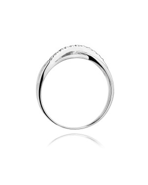 Gold ring with diamonds white gold 0.10ct