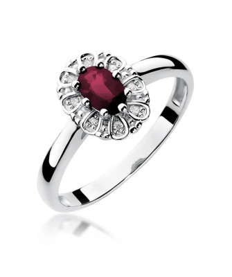 Ruby ring white gold 0.60ct