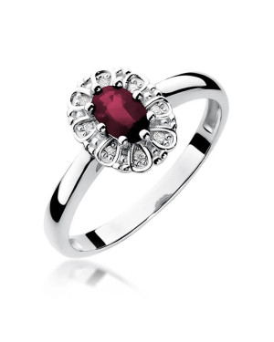 Rubin pierścionek białe złoto 0,60ct