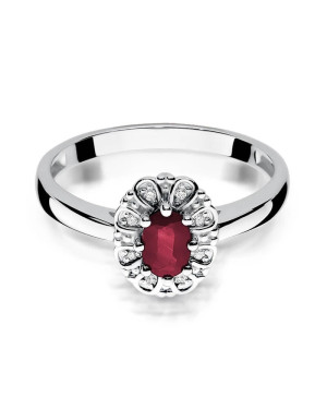 Rubin pierścionek białe złoto 0,60ct