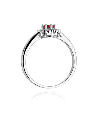 Rubin pierścionek białe złoto 0,60ct