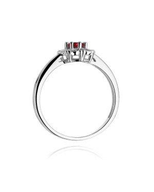 Rubin pierścionek białe złoto 0,60ct