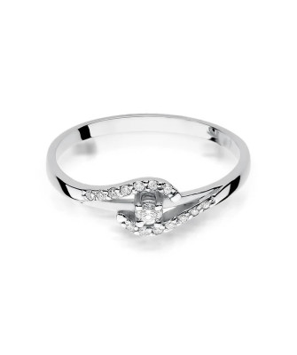 Złoty pierścionek z diamentem Białe złoto EW-237 0,11ct
