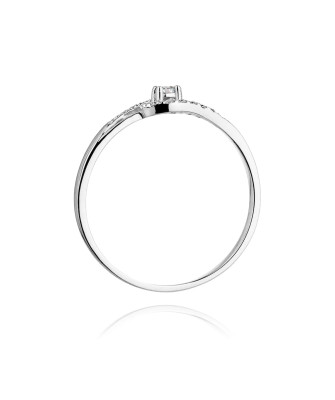 Złoty pierścionek z diamentem Białe złoto EW-237 0,11ct
