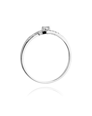 Złoty pierścionek z diamentem Białe złoto EW-237 0,11ct