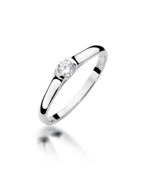 Złoty pierścionek z diamentem Białe złoto EW-369 0,15ct