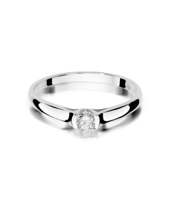 Złoty pierścionek z diamentem Białe złoto EW-369 0,15ct