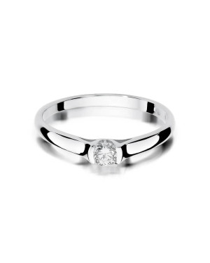 Złoty pierścionek z diamentem Białe złoto EW-369 0,15ct