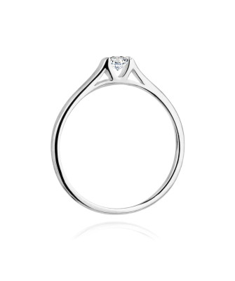Złoty pierścionek z diamentem Białe złoto EW-369 0,15ct