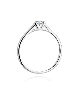 Złoty pierścionek z diamentem Białe złoto EW-369 0,15ct
