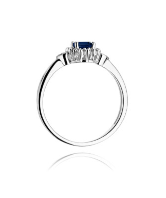 Pierścionek złoty z szafirem białe złoto