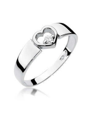 Złoty pierścionek z diamentem Białe złoto EW-276 0,04ct