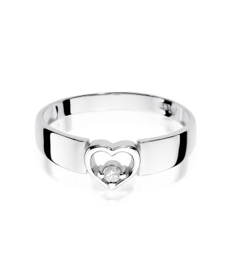 Złoty pierścionek z diamentem Białe złoto EW-276 0,04ct