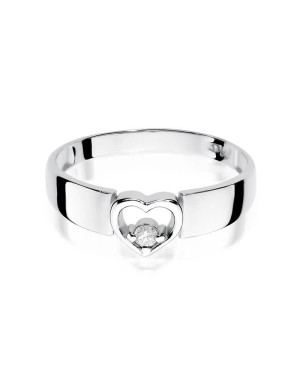 Złoty pierścionek z diamentem Białe złoto EW-276 0,04ct