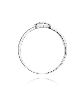 Złoty pierścionek z diamentem Białe złoto EW-276 0,04ct