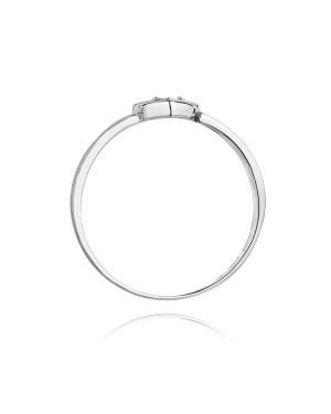 Złoty pierścionek z diamentem Białe złoto EW-276 0,04ct